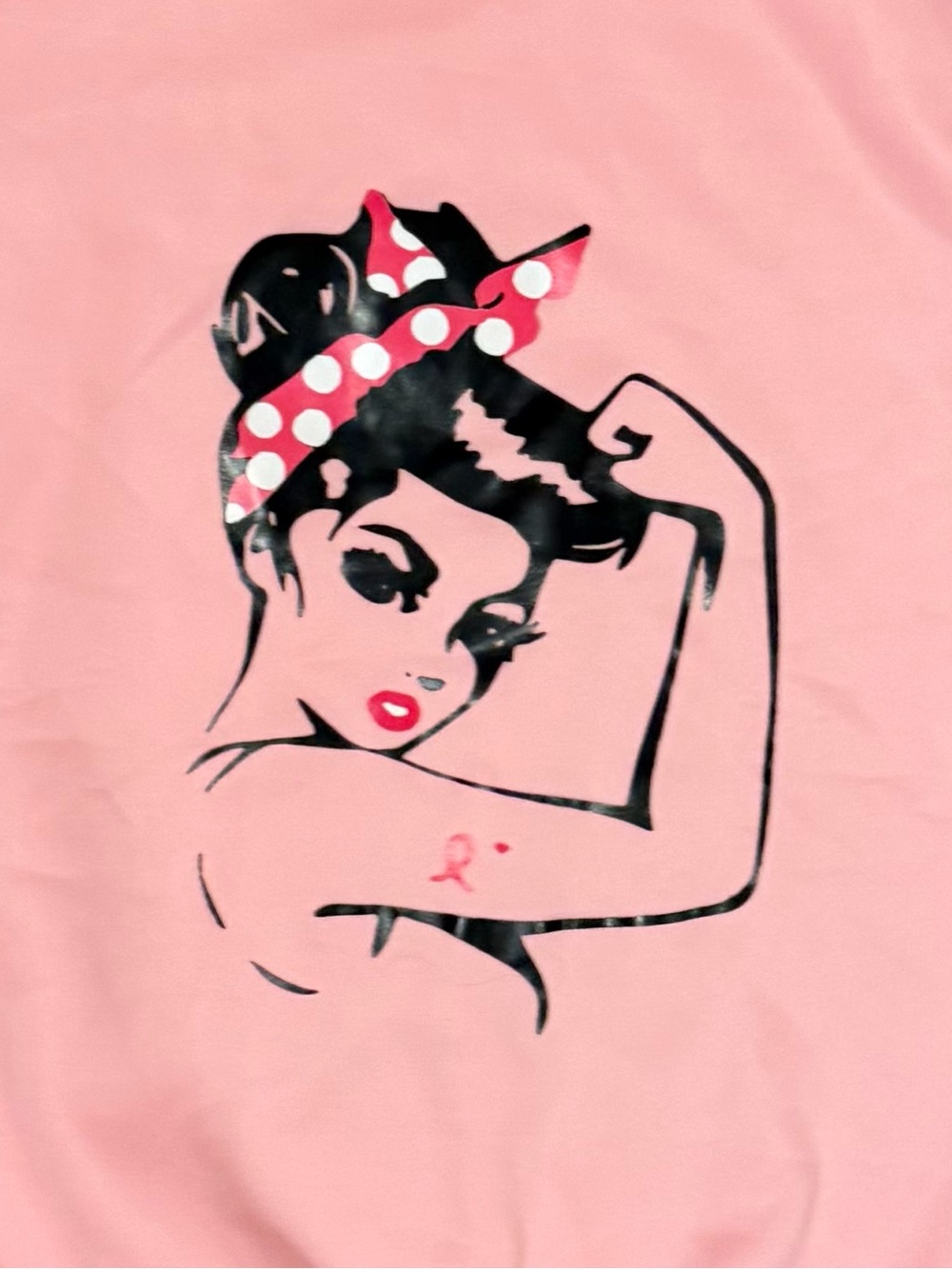 Rosie the Riveter Pink Breast Cancer Awareness Sweatshirt XL